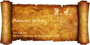 Mancsu Arion névjegykártya